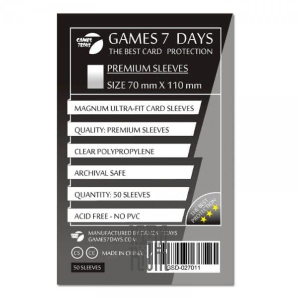 Протекторы для карт Games7Days (70 х 110 мм, Magnum Ultra-Fit, 50 шт.) (PREMIUM)